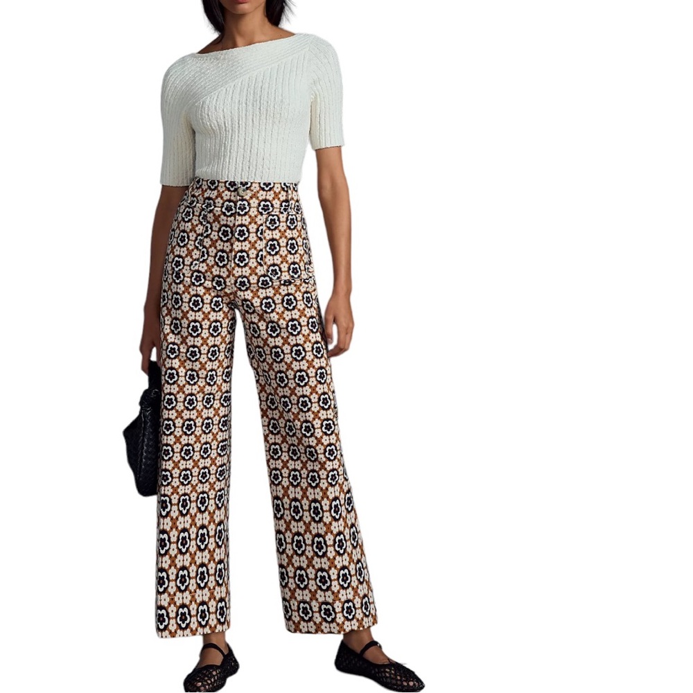 Anthropologie | Maeve • The Colette Cropped Wide-Leg Pants by Maeve